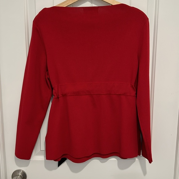 Adrianna Papell Red Sweater with Black Tie Belt Size XL - Picture 2 of 4